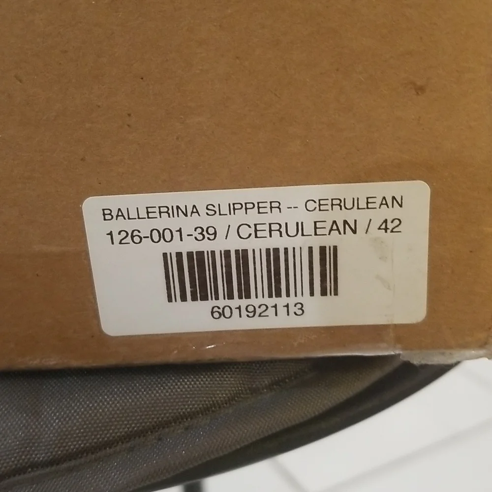 💕DOEN💕 Ballerina Slipper ~ Cerulean Blue Velvet Leather Flats EU 42 US 11 NWT - Picture 16 of 16
